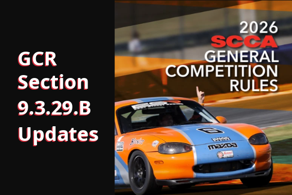 GCR Section 9.3.29.B Updates for SCCA GCR